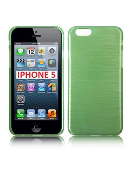 CUSTODIA TPU SILICONE per APPLE IPHONE 5, 5s COLORE VERDE EFFETTO METALLICO