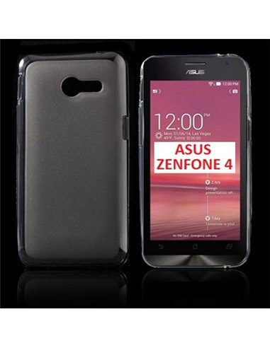 CUSTODIA GEL TPU SILICONE per ASUS ZENFONE 4 A400CG (1Âª VERSIONE) COLORE NERO TRASPARENTE