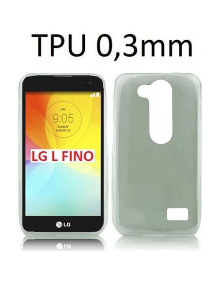 CUSTODIA GEL TPU SILICONE ULTRA SLIM 0,3mm per LG L FINO, D290N, D295 COLORE NERO TRASPARENTE