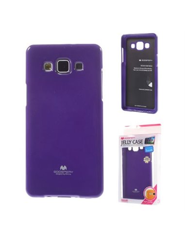 CUSTODIA GEL TPU SILICONE per SAMSUNG SM-A500 GALAXY A5 (NO VERSIONE 2016) VIOLA LUCIDO CON GLITTER ALTA QUALITA' MERCURY