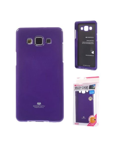 CUSTODIA GEL TPU SILICONE per SAMSUNG SM-A500 GALAXY A5 (NO VERSIONE 2016) VIOLA LUCIDO CON GLITTER ALTA QUALITA' MERCURY