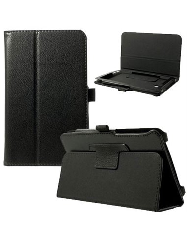 CUSTODIA BOOK ORIZZONTALE PELLE per ASUS MeMO Pad 7, ME70CX, 7' POLLICI CON STAND E PORTA PENNA COLORE NERO