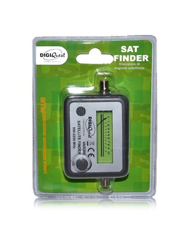 RILEVATORE DI SEGNALE SATELLITARE SAT FINDER CON INDICATORE DI SCALA E POTENZIOMETRO COLORE GRIGIO VAR304 DIGIQUEST