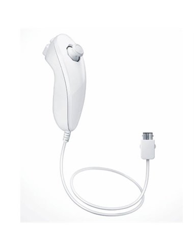 NUNCHUCK CONTROLLER PER NINTENDO WII U E WII CON 2 TASTI E 1 JOYSTICK ANALOGICO COLORE BIANCO NWII