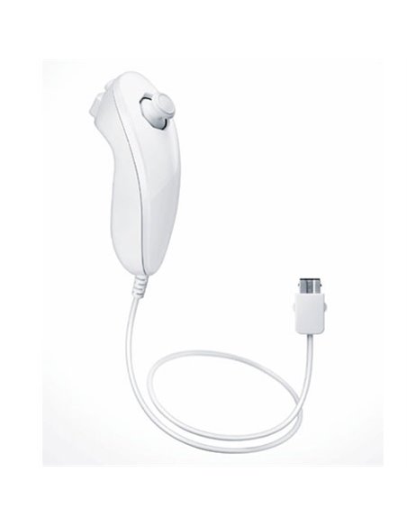 NUNCHUCK CONTROLLER PER NINTENDO WII U E WII CON 2 TASTI E 1 JOYSTICK ANALOGICO COLORE BIANCO NWII