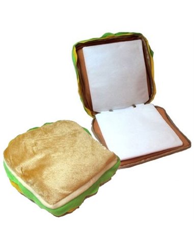 CUSTODIA PORTA CD/DVD IN PELUCHE A FORMA DI PANINO CON 24 POSTI E CHIUSURA CON ZIP COLORE BEIGE