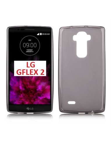 CUSTODIA GEL TPU SILICONE per LG G FLEX2 COLORE NERO TRASPARENTE