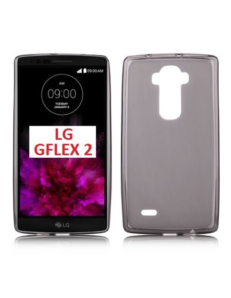 CUSTODIA GEL TPU SILICONE per LG G FLEX2 COLORE NERO TRASPARENTE