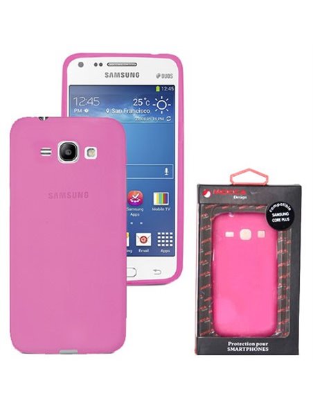 CUSTODIA GEL TPU SILICONE per SAMSUNG G3500 GALAXY CORE PLUS, G3502 GALAXY TREND 3 COLORE ROSA ALTA QUALITA' MOCCA BLISTER