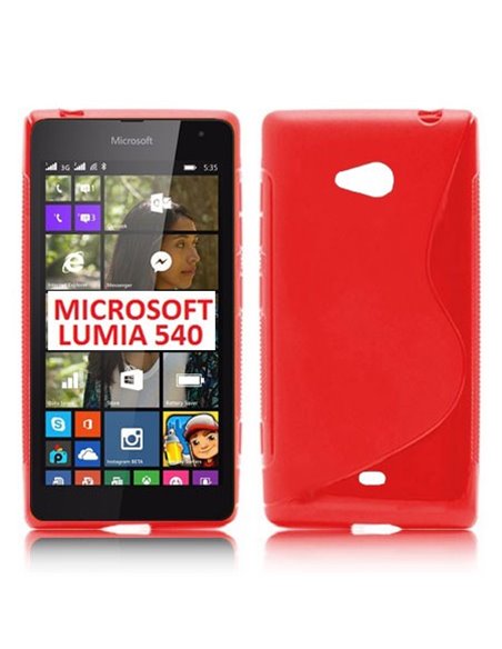 CUSTODIA GEL TPU SILICONE DOUBLE per MICROSOFT LUMIA 540 DUAL SIM COLORE ROSSO