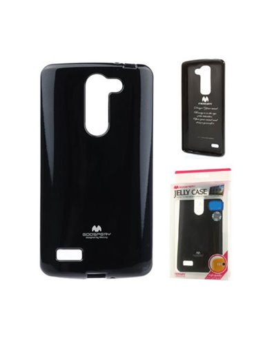 CUSTODIA GEL TPU SILICONE per LG MAGNA, G4C, H525N COLORE NERO LUCIDO CON GLITTER ALTA QUALITA' MERCURY BLISTER