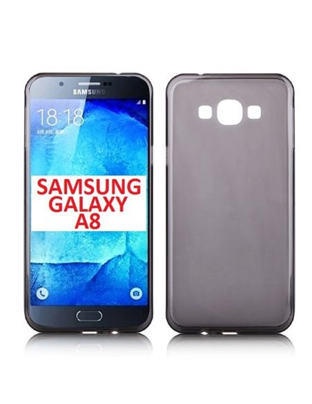 CUSTODIA GEL TPU SILICONE per SAMSUNG SM-A800F GALAXY A8 COLORE NERO TRASPARENTE