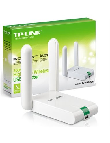 SCHEDA DI RETE WIRELESS HIGH GAIN N 300Mpbs USB CON INTERFACCIA MINI USB E DOPPIA ANTENNA ESTERNA TL-WN822N TP-LINK