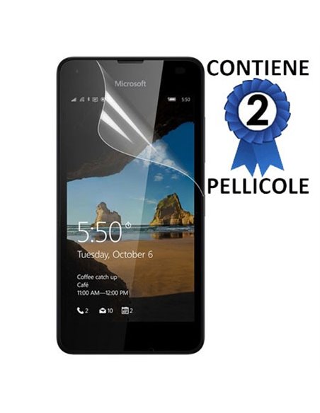 PELLICOLA PROTEGGI DISPLAY per MICROSOFT LUMIA 550 CONFEZIONE 2 PEZZI