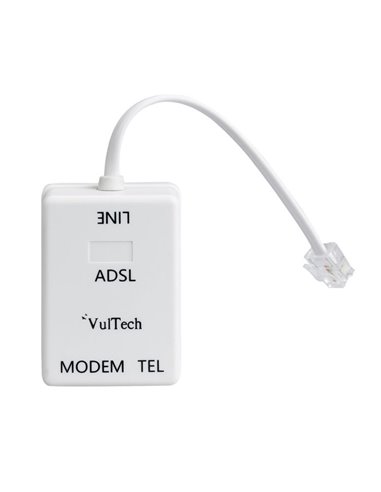 FILTRO ADSL RJ11 CON DUE ENTRATE PER IL TELEFONO E IL MODEM COLORE BIANCO SN20315 VULTECH