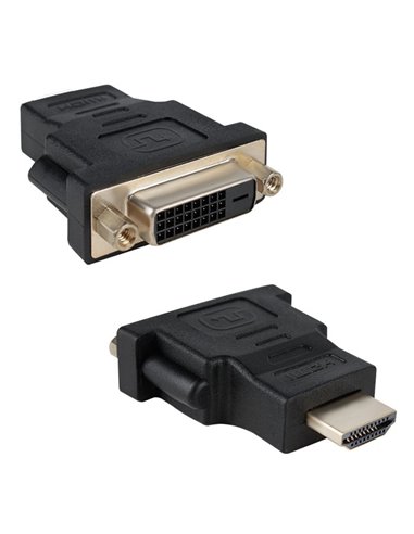 ADATTATORE VIDEO DVI 24+1 (FEMMINA) a HDMI (MASCHIO) CON CONNETTORI PLACCATI IN ORO COLORE NERO SN30136 VULTECH