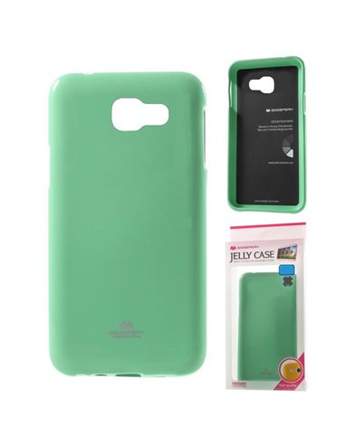 CUSTODIA GEL TPU SILICONE per SAMSUNG SM-A510 GALAXY A5 (2016) COLORE VERDE ACQUA LUCIDO CON GLITTER ALTA QUALITA' MERCURY