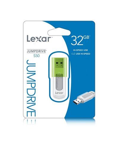 PEN DRIVE LJDS50-32GBABEU USB 2.0 32GB JUMPDRIVE S50 CON CAPPUCCIO A SCORRIMENTO COLORE BIANCO E VERDE LEXAR