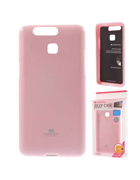 CUSTODIA GEL TPU SILICONE per HUAWEI P9 COLORE ROSA LUCIDO CON GLITTER ALTA QUALITA' MERCURY BLISTER