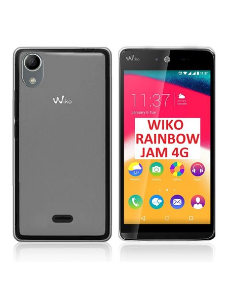 CUSTODIA GEL TPU SILICONE per WIKO RAINBOW JAM 4G COLORE BIANCO TRASPARENTE