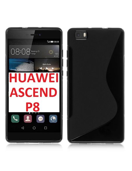 CUSTODIA GEL TPU SILICONE DOUBLE per HUAWEI ASCEND P8 COLORE NERO