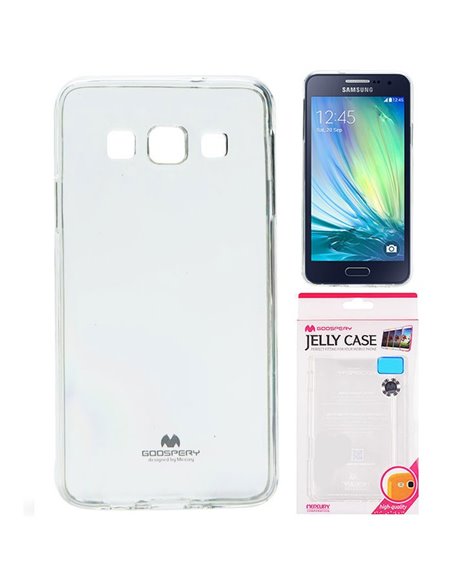 CUSTODIA GEL TPU SILICONE TRASPARENTE per SAMSUNG SM-A300 GALAXY A3 (NO VERSIONE 2016) ALTA QUALITA' MERCURY BLISTER