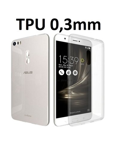 CUSTODIA GEL TPU SILICONE ULTRA SLIM 0,3mm TRASPARENTE per ASUS ZENFONE 3 ULTRA, ZU680KL