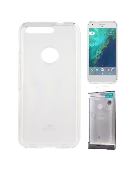 CUSTODIA per GOOGLE PIXEL - 5' POLLICI IN GEL TPU SILICONE TRASPARENTE ALTA QUALITA' MERCURY BLISTER