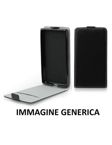 CUSTODIA per HUAWEI MATE S - FLIP VERTICALE SLIM SIMLPELLE CON INTERNO IN TPU SILICONE COLORE NERO