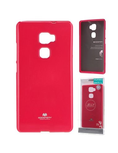 CUSTODIA per HUAWEI MATE S IN GEL TPU SILICONE COLORE FUCSIA LUCIDO CON GLITTER ALTA QUALITA' MERCURY BLISTER