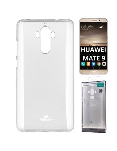 CUSTODIA per HUAWEI MATE 9 IN GEL TPU SILICONE TRASPARENTE ALTA QUALITA' MERCURY BLISTER