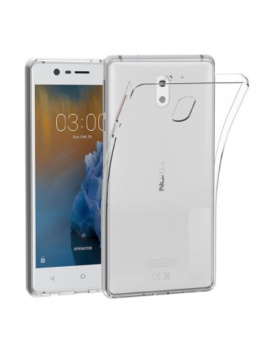 CUSTODIA per NOKIA 3, NOKIA 3 DUAL SIM IN GEL TPU SILICONE TRASPARENTE