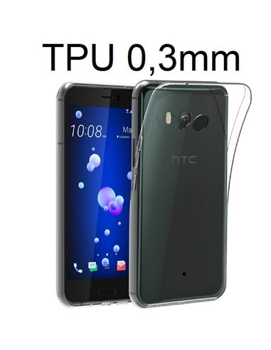 CUSTODIA per HTC U11, U11 DUAL SIM IN GEL TPU SILICONE ULTRA SLIM 0,3mm TRASPARENTE