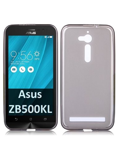 CUSTODIA per ASUS ZENFONE GO ZB500KL, ZB500KG - 5' POLLICI IN GEL TPU SILICONE COLORE NERO TRASPARENTE