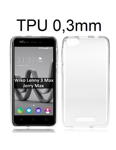 CUSTODIA per WIKO LENNY 3 MAX, JERRY MAX IN GEL TPU SILICONE ULTRA SLIM 0,3mm TRASPARENTE