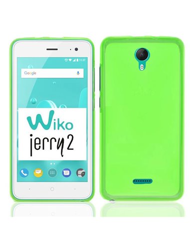 CUSTODIA per WIKO JERRY 2 IN GEL TPU SILICONE COLORE VERDE TRASPARENTE