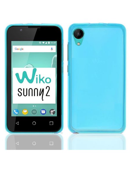 CUSTODIA per WIKO SUNNY 2 IN GEL TPU SILICONE COLORE AZZURRO TRASPARENTE