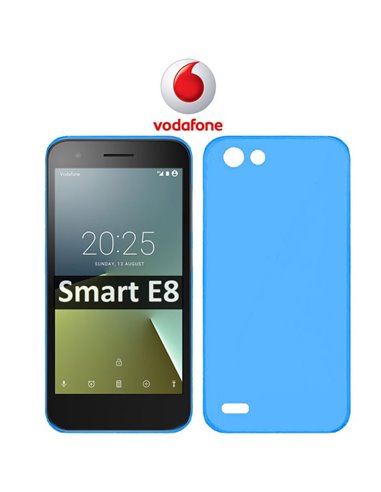 CUSTODIA per VODAFONE SMART E8 (VFD 510) IN GEL TPU SILICONE COLORE AZZURRO TRASPARENTE