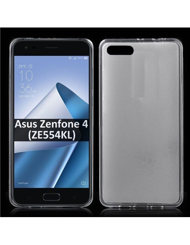 CUSTODIA per ASUS ZENFONE 4 (ZE554KL) - 5.5' POLLICI IN GEL TPU SILICONE COLORE BIANCO TRASPARENTE