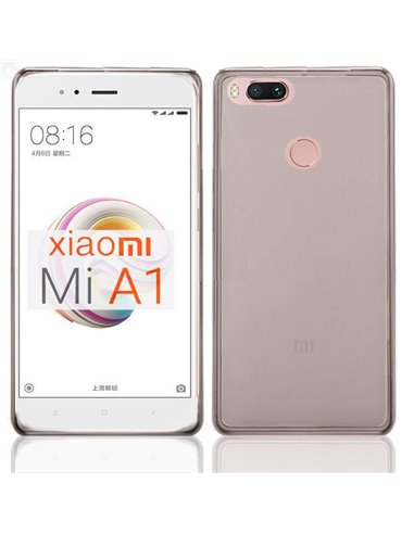 CUSTODIA per XIAOMI MI A1, MI 5X IN GEL TPU SILICONE COLORE NERO TRASPARENTE