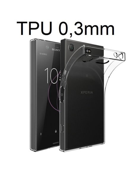 CUSTODIA per SONY XPERIA XZ1 COMPACT IN GEL TPU SILICONE ULTRA SLIM 0,3mm TRASPARENTE