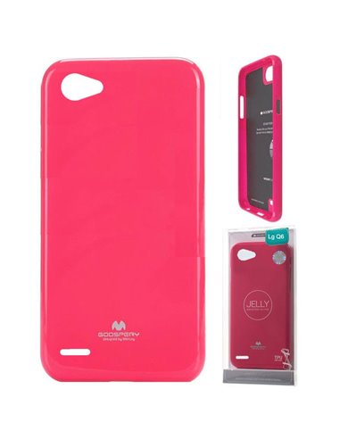 CUSTODIA per LG Q6, Q6 PLUS, Q6a IN GEL TPU SILICONE COLORE FUCSIA LUCIDO ALTA QUALITA' MERCURY BLISTER