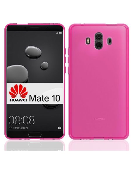 CUSTODIA per HUAWEI MATE 10 IN GEL TPU SILICONE COLORE ROSA TRASPARENTE