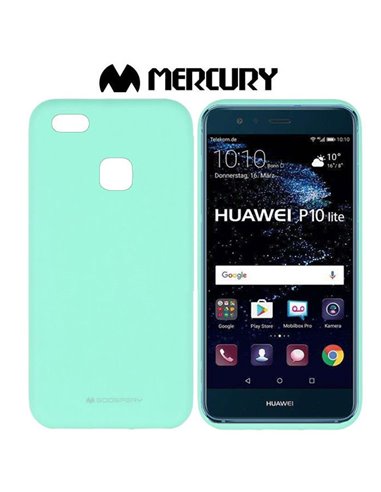 CUSTODIA per HUAWEI P10 LITE IN GEL TPU SILICONE COLORE VERDE ACQUA ALTA QUALITA' MERCURY SOFT BLISTER