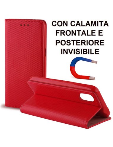 CUSTODIA per APPLE IPHONE X, IPHONE XS (5.8') - FLIP ORIZZONTALE con CHIUSURA MAGNETICA INVISIBILE, STAND ED INTERNO IN TPU ROSS