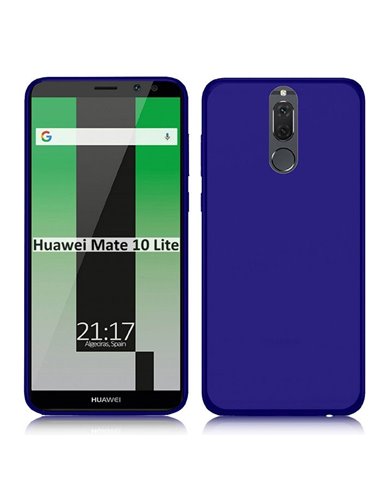 CUSTODIA per HUAWEI MATE 10 LITE IN GEL TPU SILICONE COLORE BLU TRASPARENTE