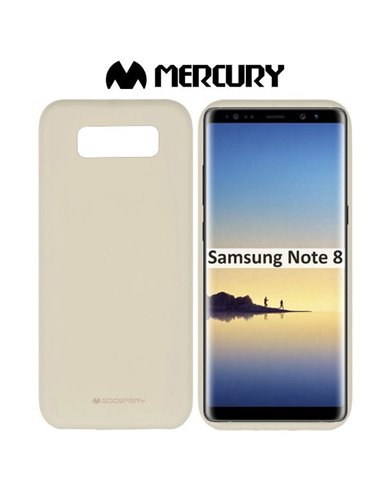 CUSTODIA per SAMSUNG GALAXY NOTE 8 (SM-N950) IN GEL TPU SILICONE COLORE BEIGE ALTA QUALITA' MERCURY SOFT BLISTER