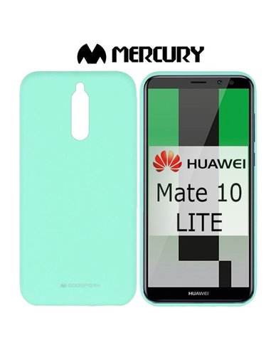 CUSTODIA per HUAWEI MATE 10 LITE IN GEL TPU SILICONE COLORE VERDE ACQUA ALTA QUALITA' MERCURY SOFT BLISTER