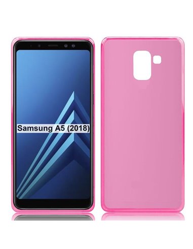 CUSTODIA per SAMSUNG GALAXY A8 (SM-A530), GALAXY A5 2018 IN GEL TPU SILICONE COLORE ROSA TRASPARENTE