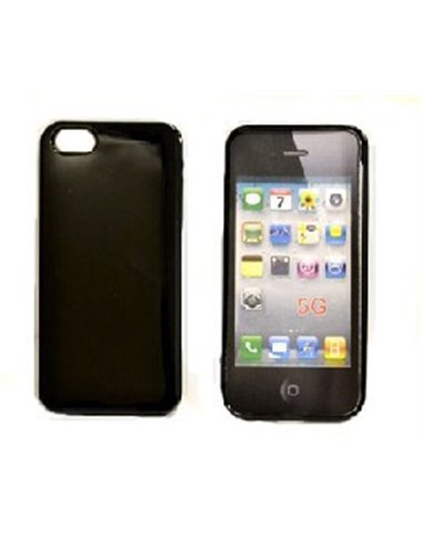 CUSTODIA GEL SILICONE SEMI-RIGIDA per APPLE IPHONE 5, 5S COLORE NERO